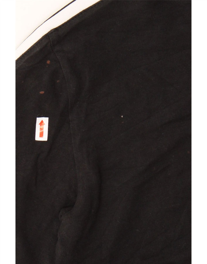 Γυναικείο T-Shirt ADIDAS Top UK 12 μεσαίο μαύρο βαμβακερό