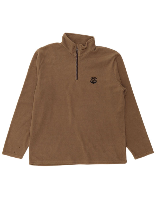 Atlas For Men Mens Zip Fleece Jumper XL Brown