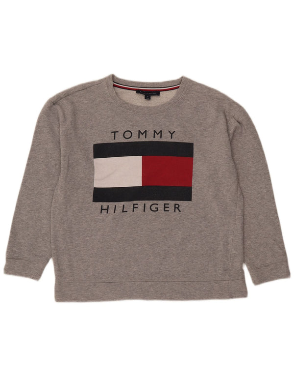 Γυναικείο γραφικό φούτερ Tommy Hilfiger Jumper UK 14 Medium Grey Flecked