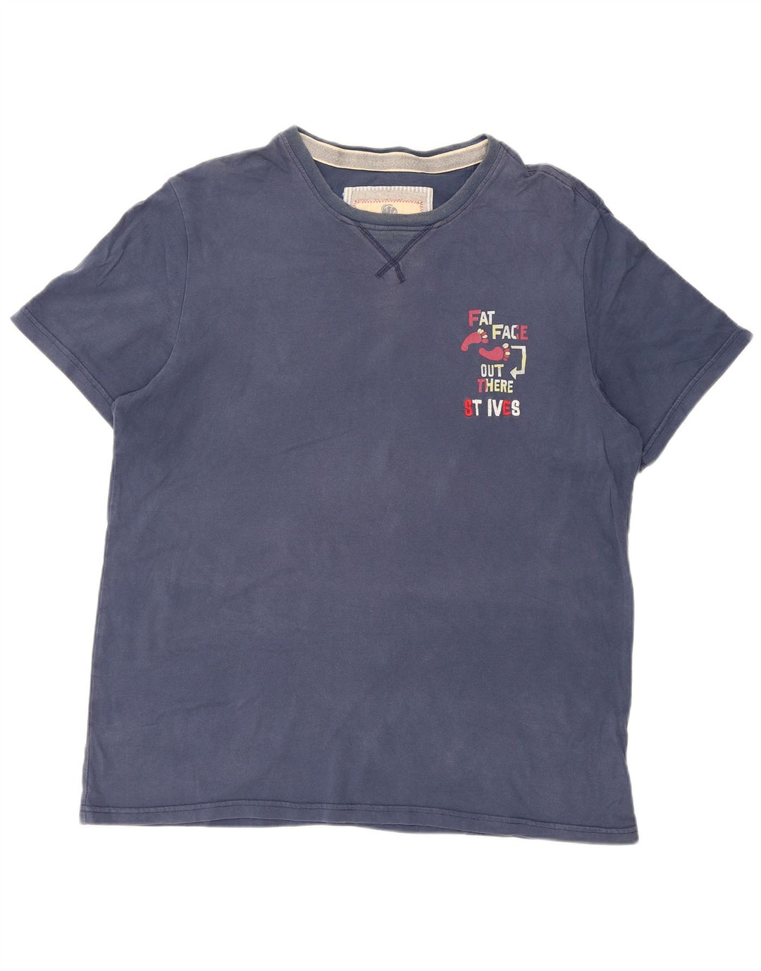 FAT FACE Mens Graphic T-Shirt Top Medium Navy Blue Cotton