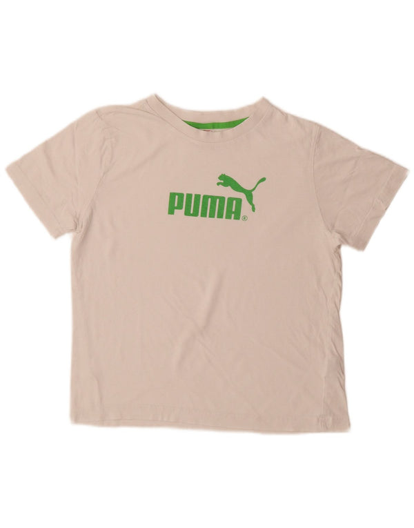 Puma Boys Graphic T-Shirt Top 11-12 Years Λευκό