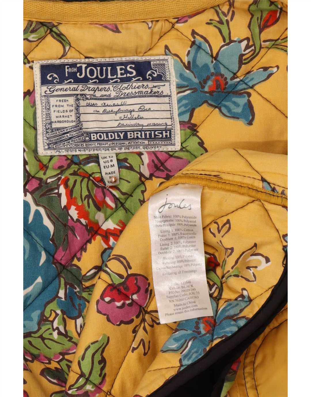 Γυναικείο καπιτονέ μπουφάν JOULES UK 12 Medium Black Polyamide