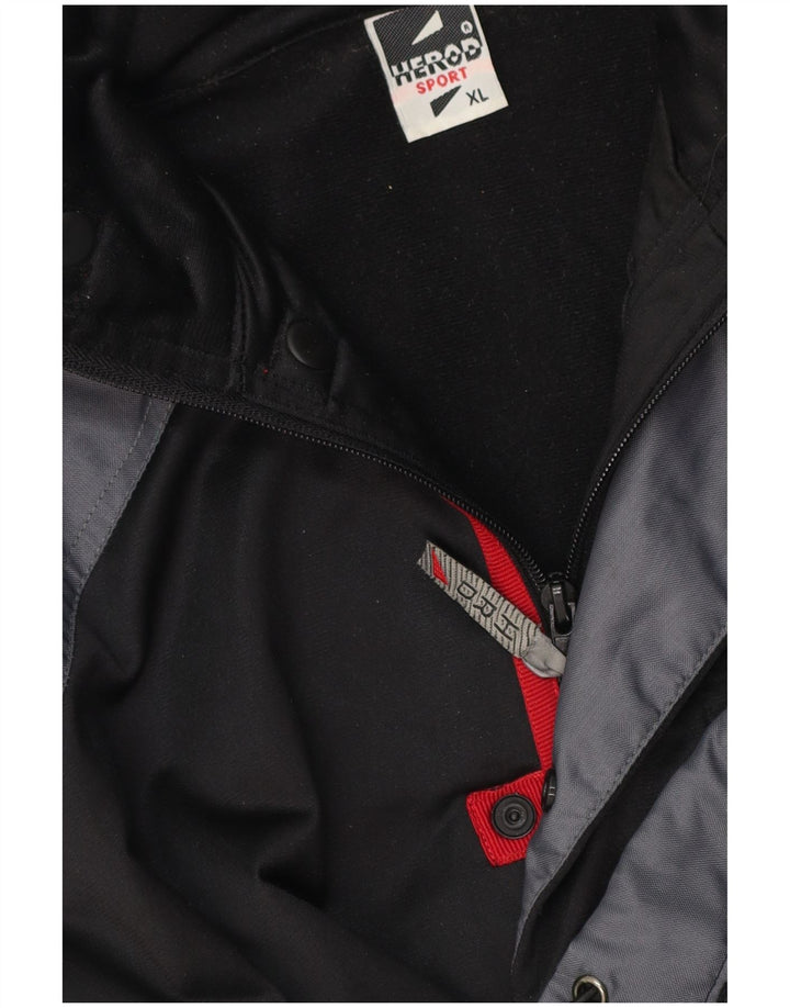 Herod Sport Mens Utility Jacket UK 42 XL Black Colorblock Polyester