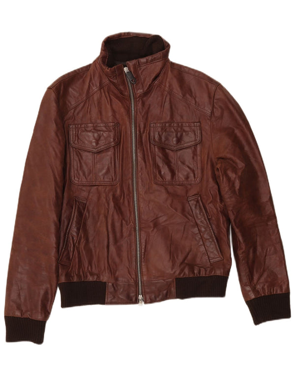 Vintage Ανδρικό Δερμάτινο Μπουφάν UK 38 Δερμάτινο Μεσαίο Καφέ