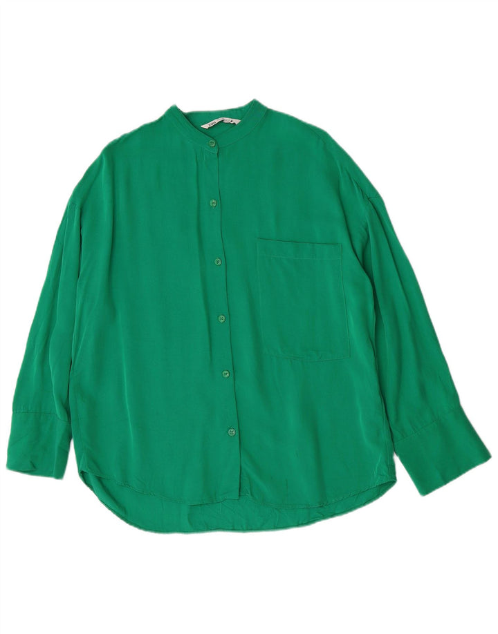 Zara Γυναικείο πουκάμισο Oversized UK 6 XS Green Viscose