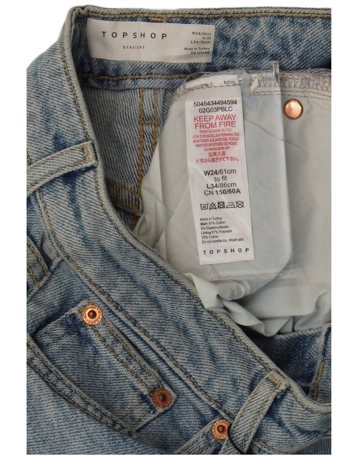 Topshop Γυναικείο ίσιο τζιν W24 L28 Μπλε βαμβακερό