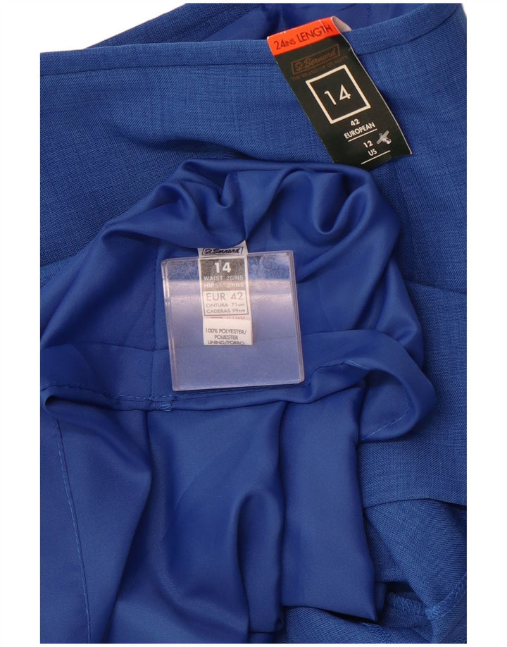 ST. BERNARD Γυναικεία Ψηλόμεση Pencil Φούστα UK 14 Μεγάλη W28 Μπλε Πολυεστέρας