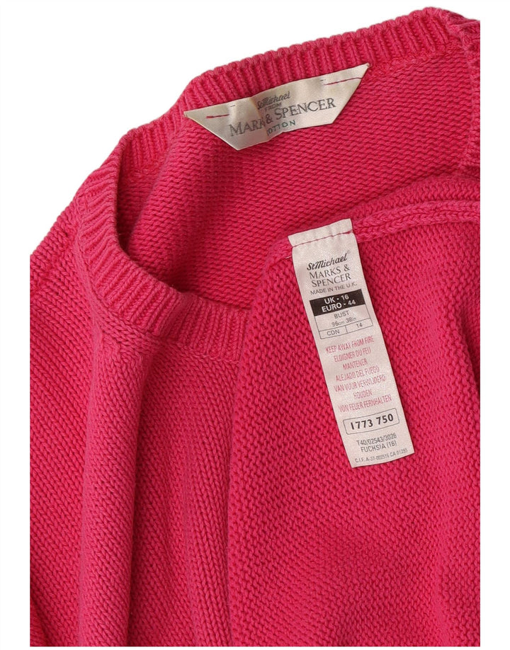 Marks & Spencer Γυναικείο πουλόβερ με λαιμόκοψη μεγάλου μεγέθους UK 16 μεγάλο ροζ
