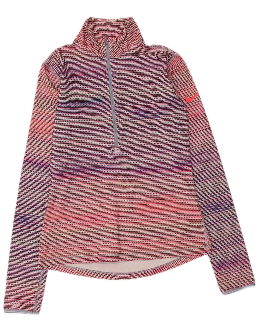 NIKE Womens Pullover Tracksuit Top UK 12 Medium Multicoloured Striped