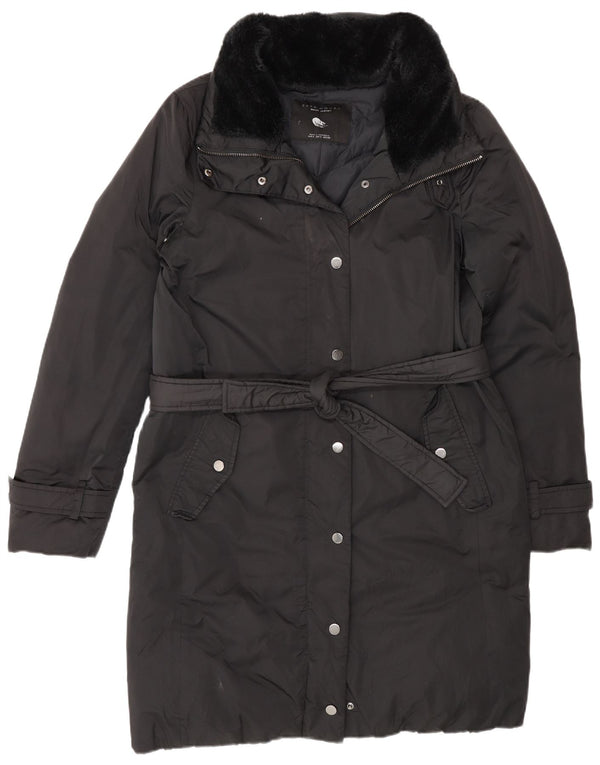 Zara Γυναικείο παλτό UK 14 Medium Black Colourblock Polyester