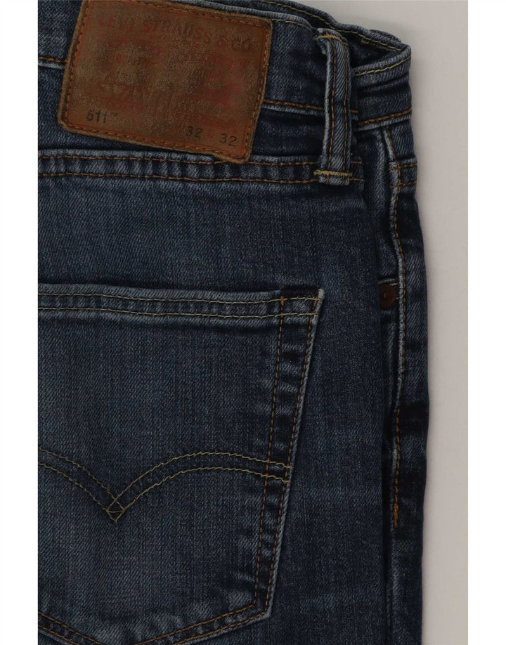 Levi's Mens 511 Slim Jeans W32 L32 Navy Blue Cotton