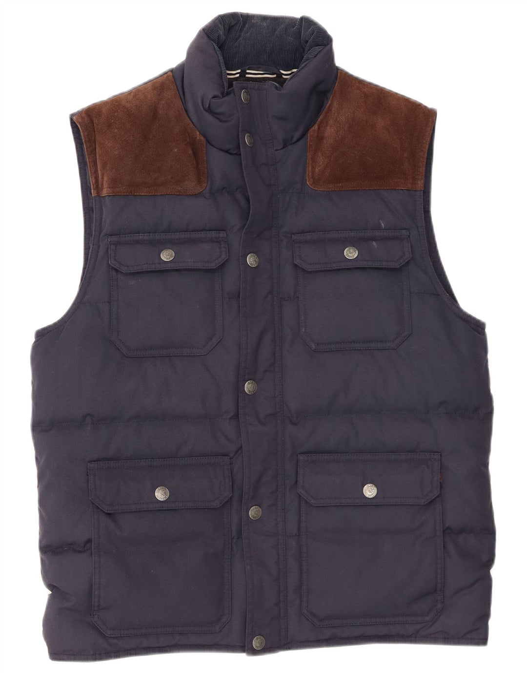 Crew Clothing Ανδρικά padded Gilet UK 38 Medium Navy Blue Polyester
