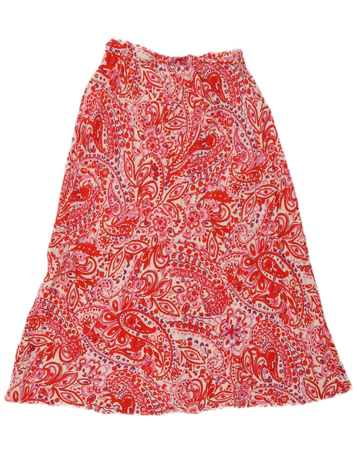 Marks & Spencer γυναικεία φούστα UK 12 Medium W28 Red Paisley Viscose