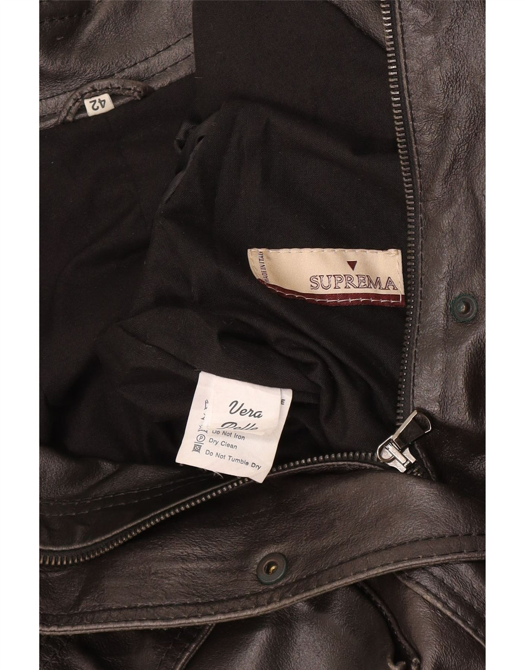 Suprema Γυναικείο Δερμάτινο Μπουφάν IT 42 Medium Black Leather