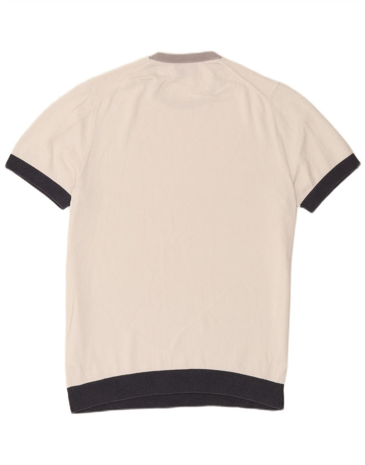 Massimo Dutti Ανδρικό πουλόβερ με λαιμόκοψη, μεγάλο λευκό χρώμα