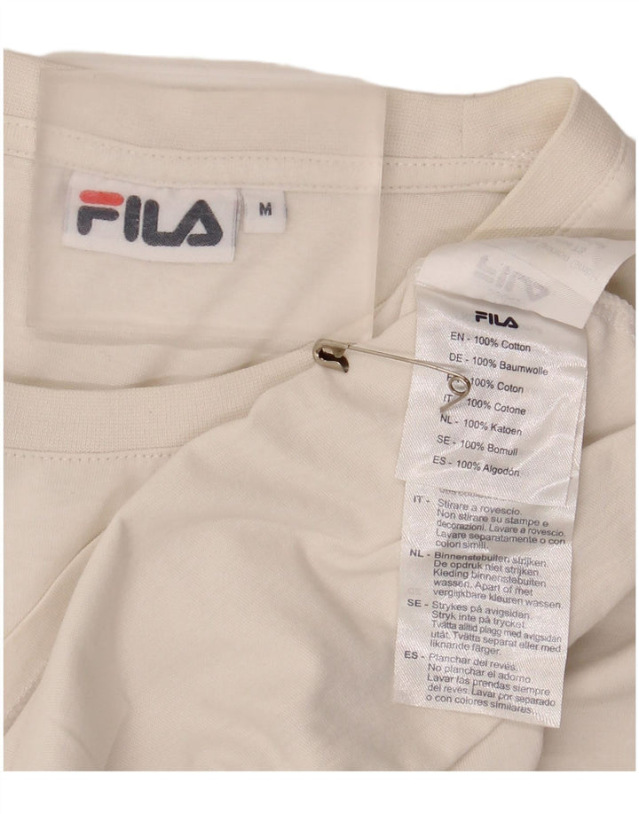 Ανδρικό γραφικό T-Shirt Fila Top Μεσαίο λευκό βαμβακερό
