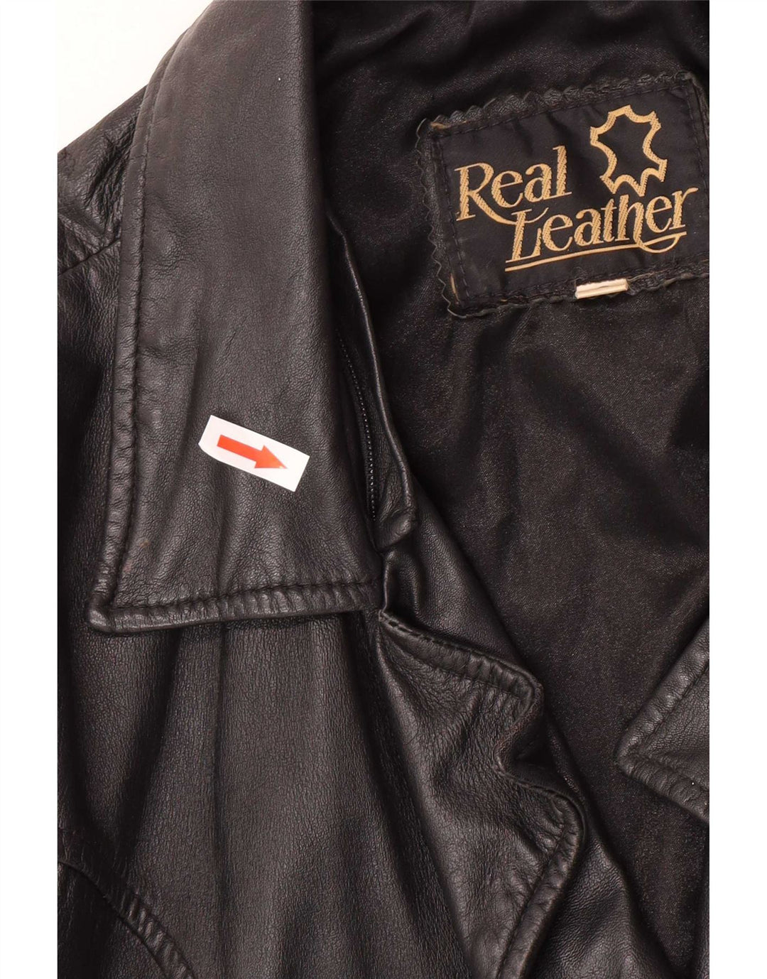 Vintage Γυναικείο Oversized Δερμάτινο Μπουφάν UK 10 Small Black