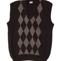 Vintage ανδρικό γιλέκο Tank Top Small Black Argyle/Diamond