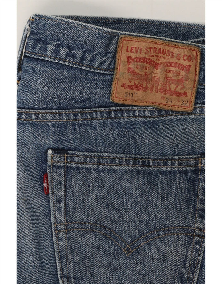 LEVI'S Ανδρικό 511 Slim Jeans W34 L32 Μπλε βαμβακερό