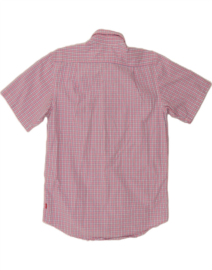 IZOD Mens Short Sleeve Shirt Small Pink Check Vintage Izod and Second-Hand Izod from Messina Hembry 