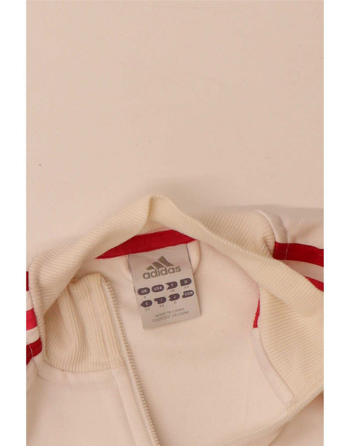 Adidas Γυναικεία αθλητική φόρμα γραφικών Top Jacket UK 8 Small Off White Polyester