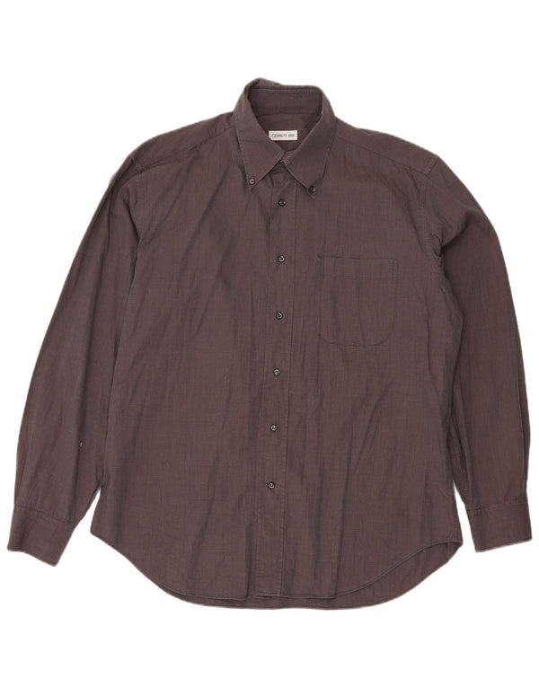 Ανδρικό πουκάμισο CERRUTI 1881 Size 42 16 1/2 Large Brown Pinstripe