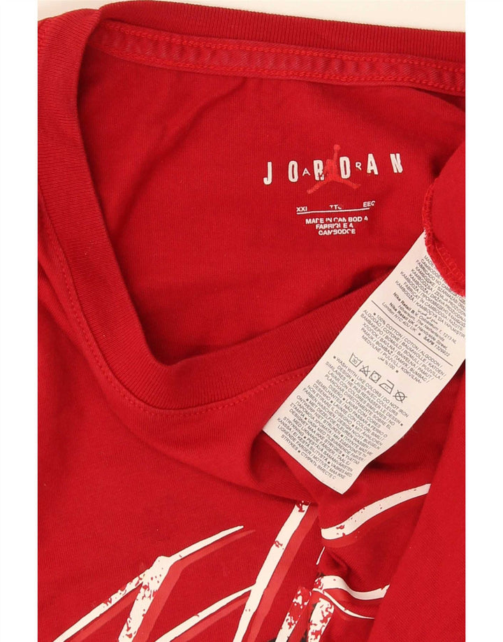 Jordan Ανδρικό γραφικό T-Shirt Top 2XL Red Cotton
