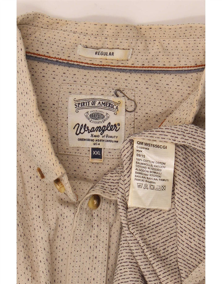 Ανδρικό πουκάμισο Wrangler Regular Fit 2XL Μπεζ βαμβακερό με στίγματα