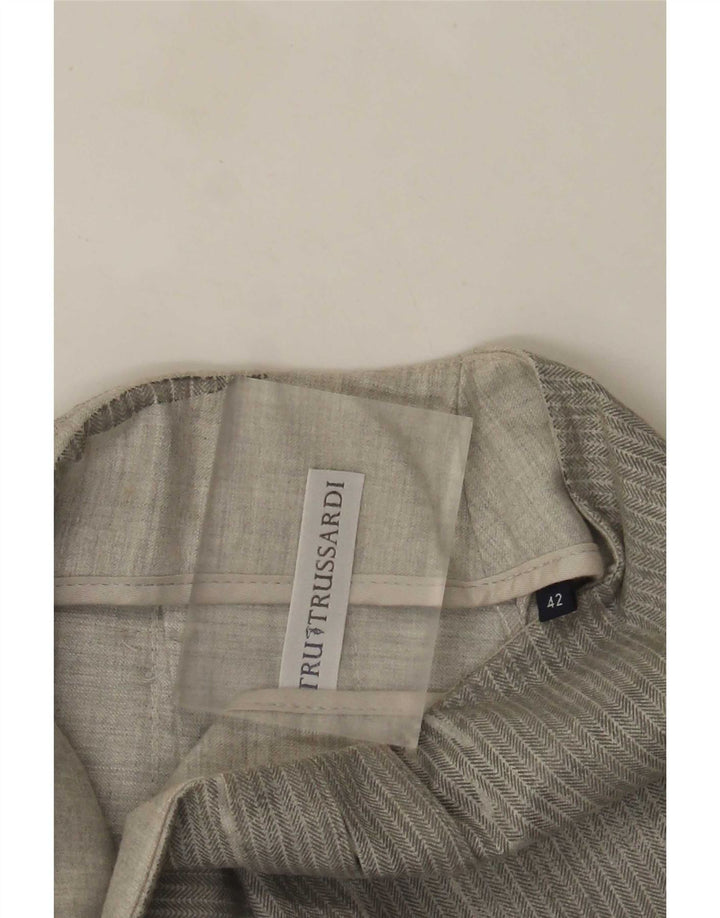 Trussardi Γυναικεία Μίνι Φούστα Πλισέ IT 42 Medium W28 Γκρι ψαροκόκαλο