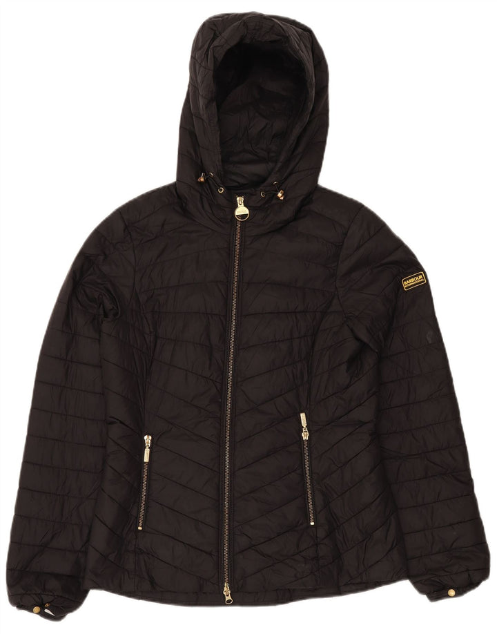 BARBOUR Γυναικείο μπουφάν με κουκούλα UK 10 Small Black Polyamide