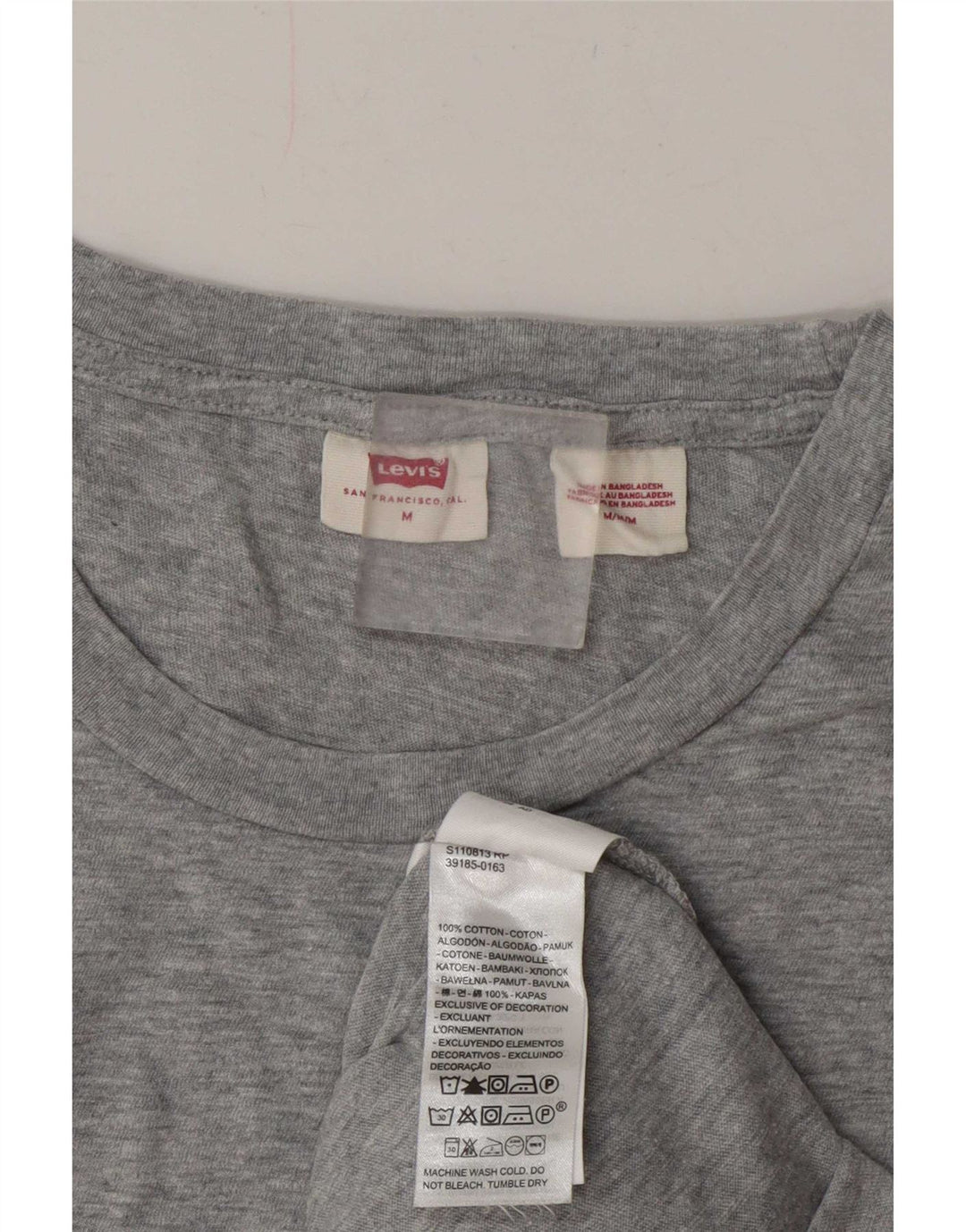 Γυναικείο T-Shirt Levi's Top UK 14 Βαμβακερό μεσαίο γκρι φλύκταινα