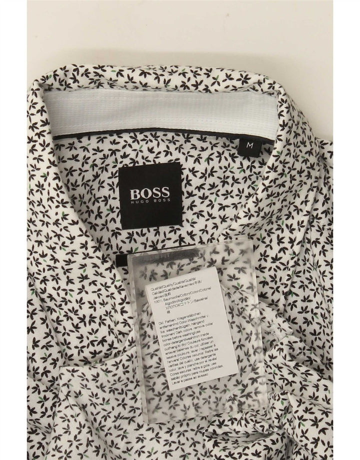 Ανδρικό πουκάμισο Hugo Boss Slim Fit, μεσαίο λευκό φλοράλ βαμβακερό