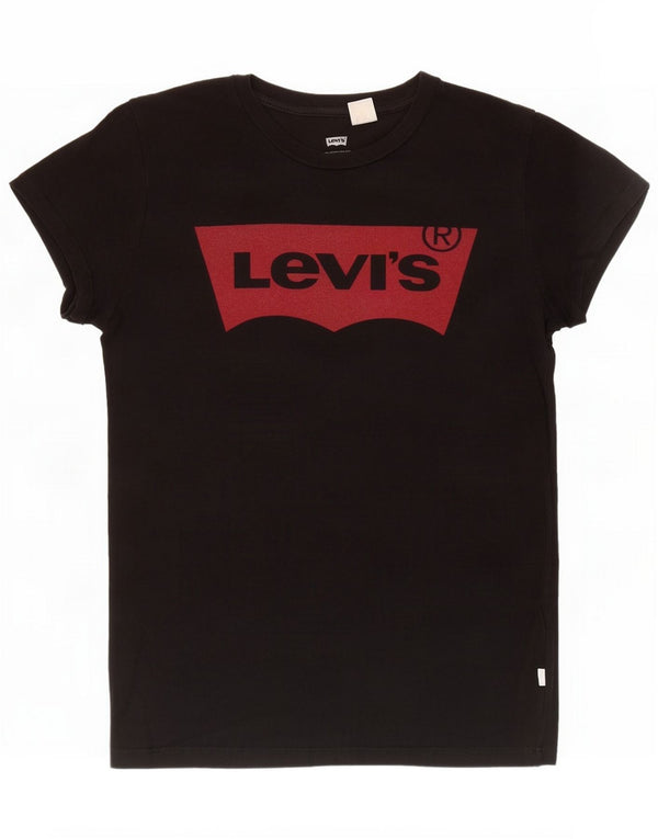 Levi's Womens Graphic T-Shirt Top 12 Medium Black
