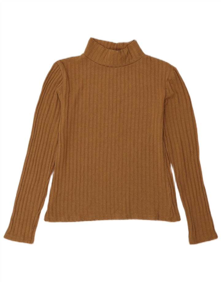 Topshop Γυναικείο Crop Top Μακρυμάνικο UK 8 Μικρό Καφέ