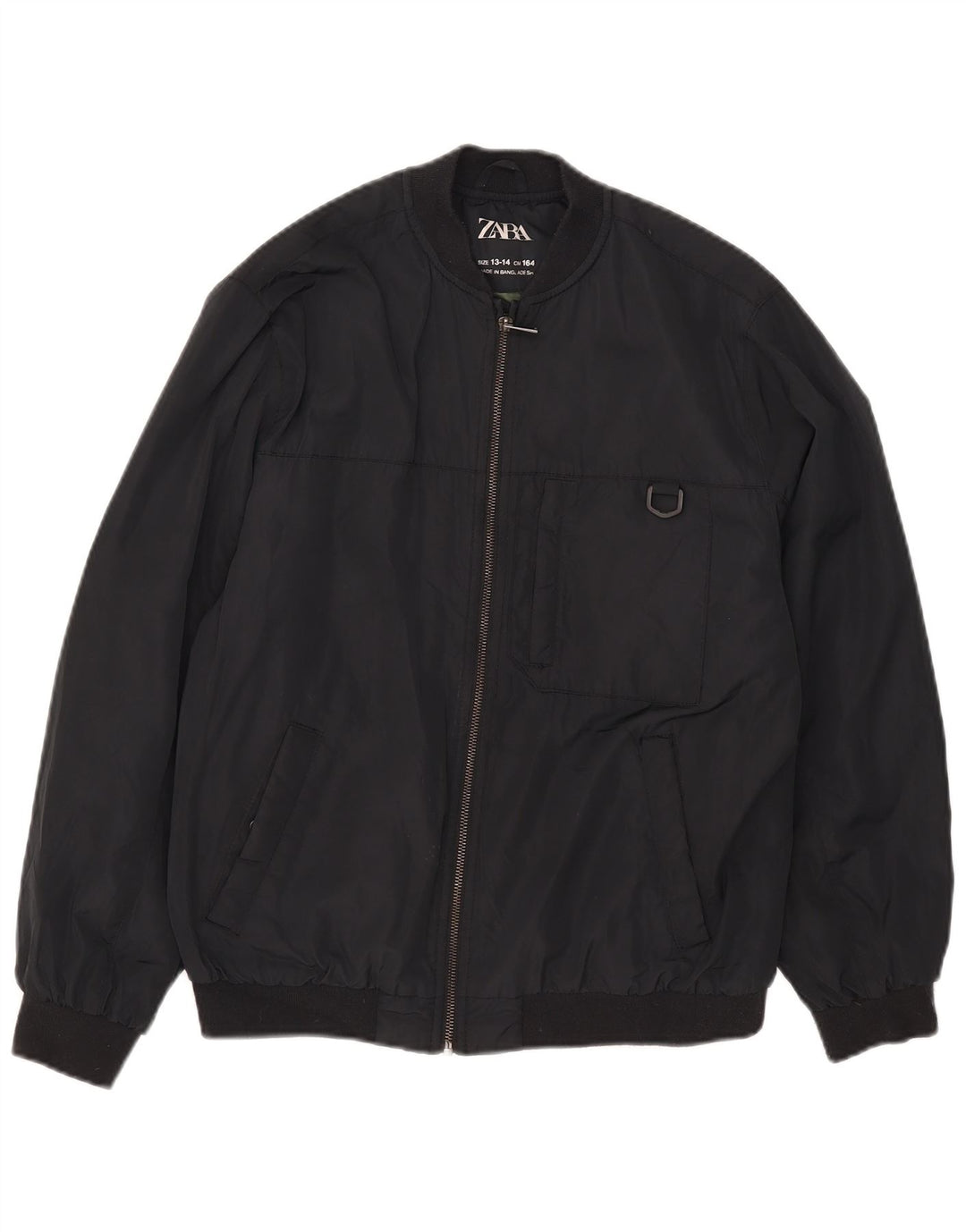 Zara Boys Bomber Jacket 13-14 Years Black Polyester