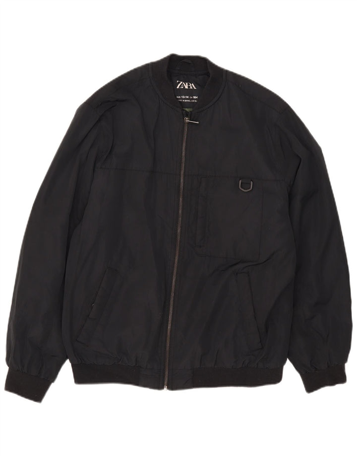 Zara Boys Bomber Jacket 13-14 Years Black Polyester