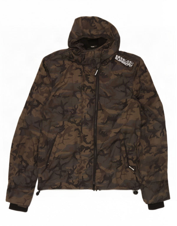 Superdry Ανδρικό μπουφάν βροχής με κουκούλα UK 42 XL πολύχρωμο νάιλον παραλλαγής