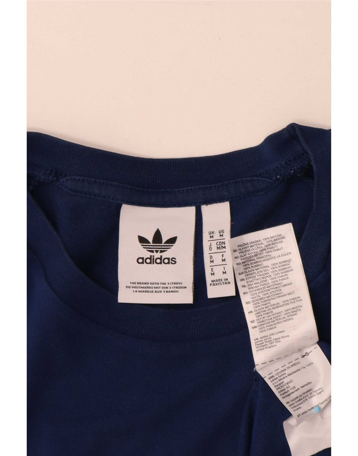 Ανδρικό T-Shirt Adidas Top Βαμβακερό μεσαίο Navy Blue