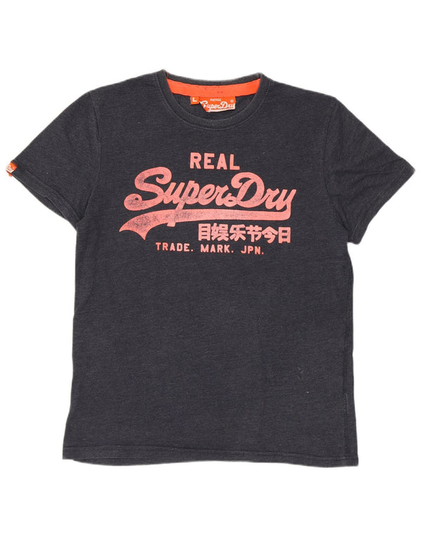 Ανδρικό γραφικό μπλουζάκι SUPERDRY Top Large Navy Blue από βαμβάκι