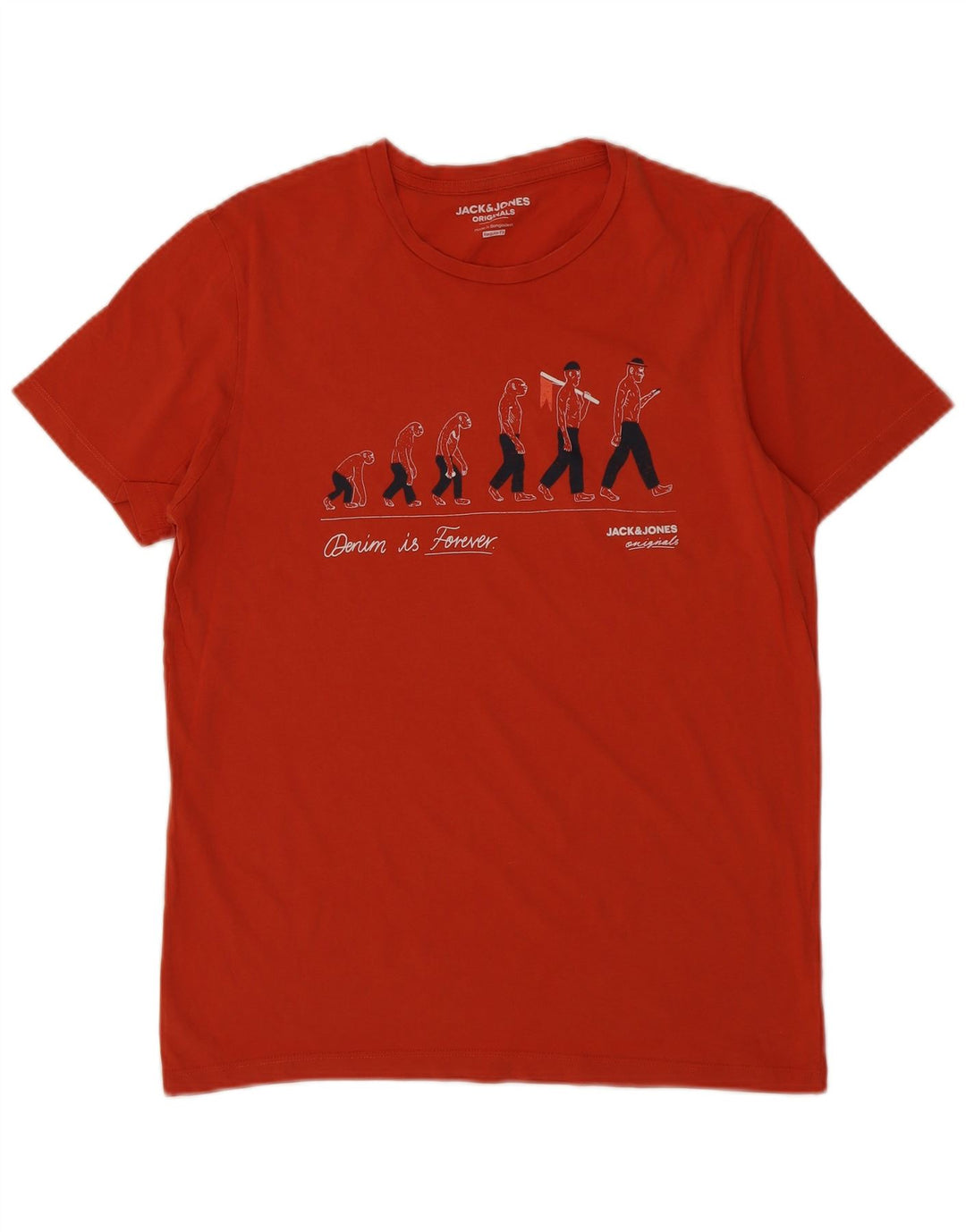 JACK & JONES Mens Regular Fit Graphic T-Shirt Top Medium Red