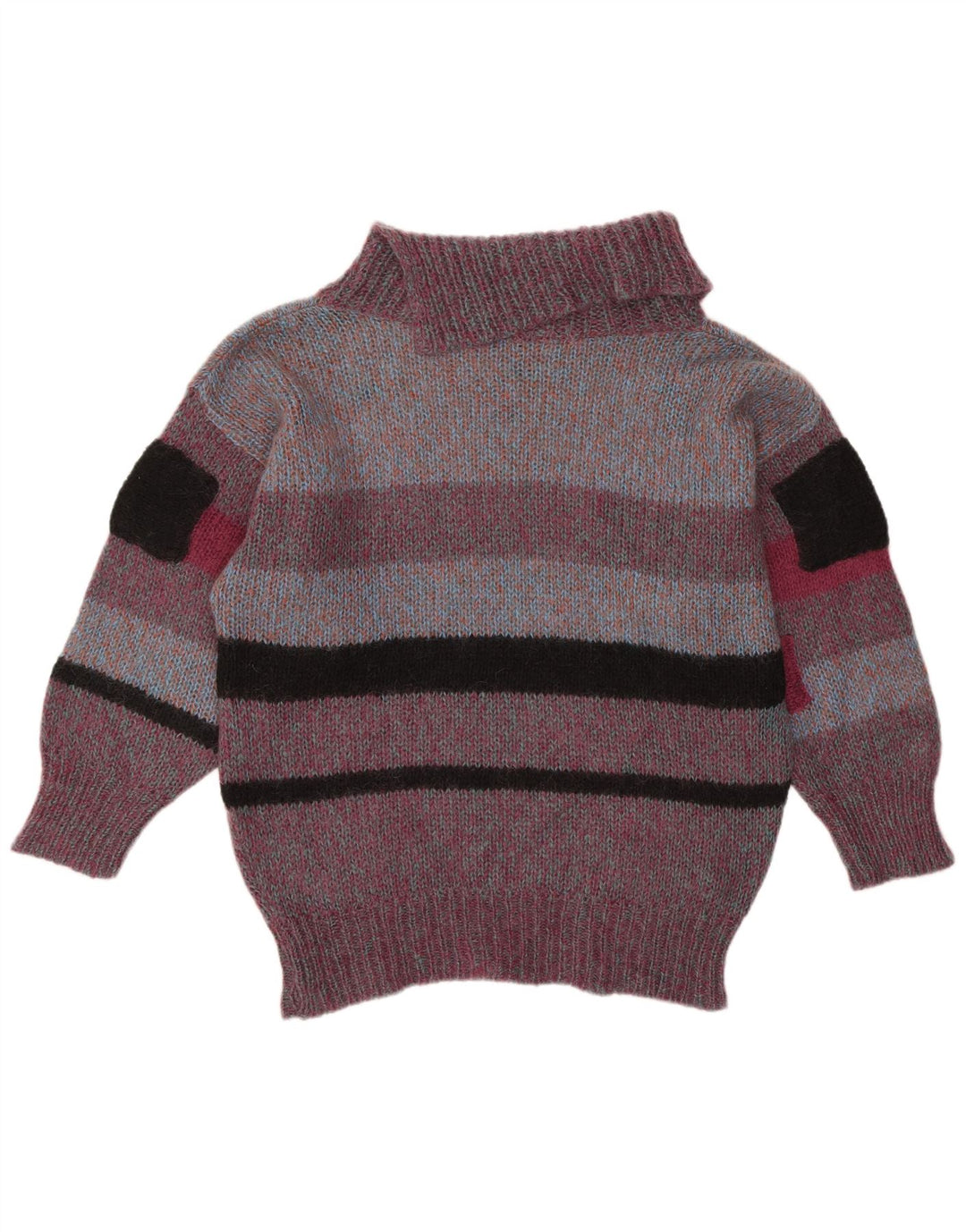 VINTAGE Γυναικείο πουλόβερ με ρολό λαιμόκοψη UK 18 XL Μωβ μπλοκ