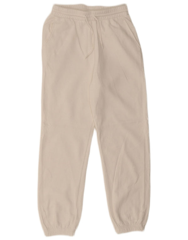 Zara Γυναικεία φόρμα παντελόνι Joggers UK 10 Small White Cotton
