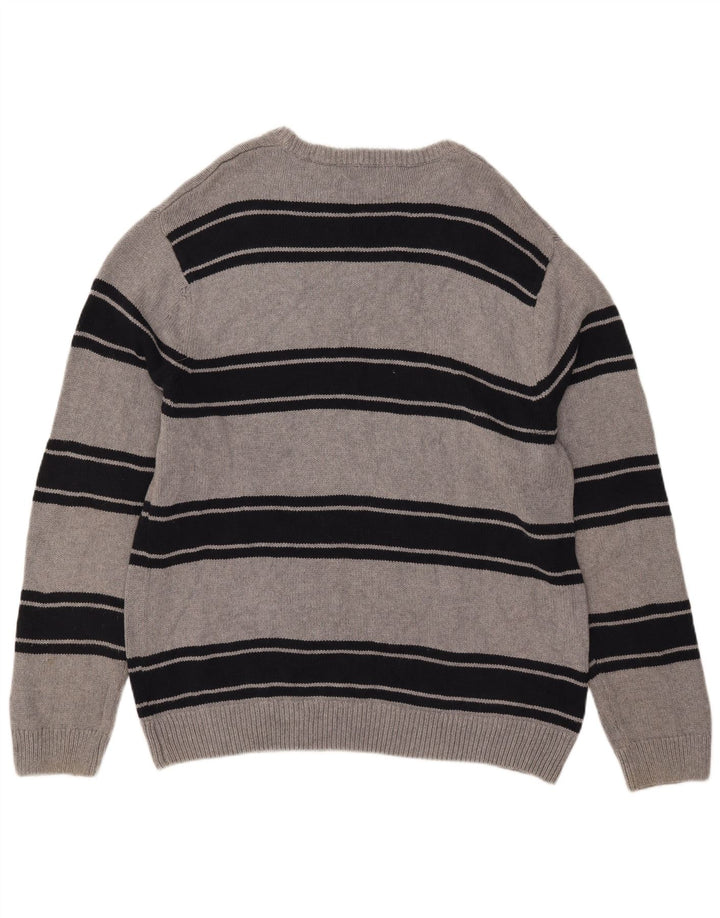 Ανδρικό πουλόβερ Chaps Crew Neck Jumper XL Γκρι βαμβακερό ριγέ