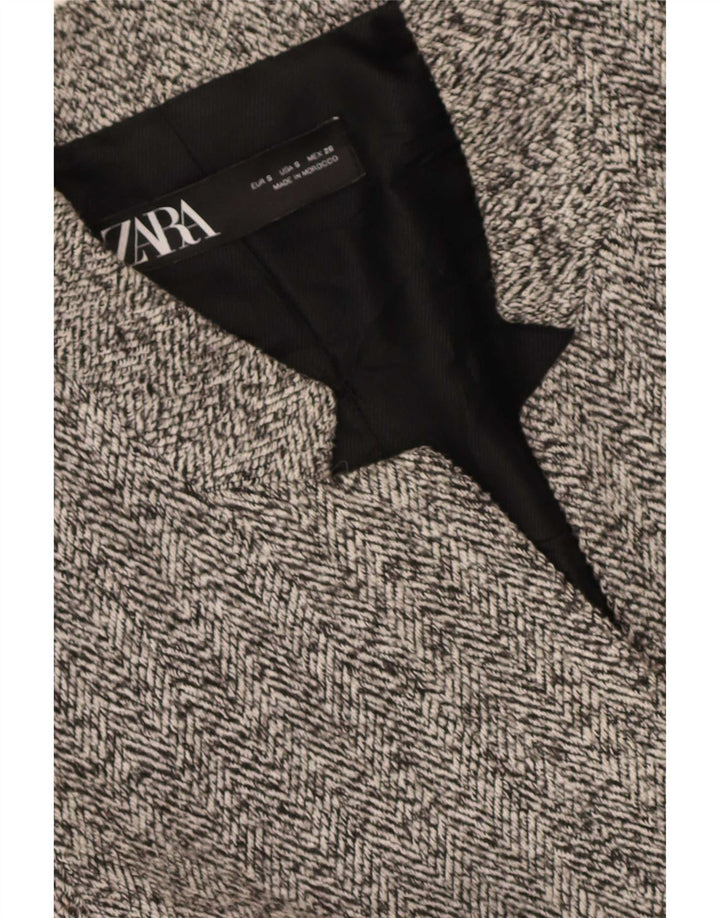 Zara Γυναικείο Ανοιχτό Πανωφόρι UK 10 Μικρό Γκρι Ψαροκόκκαλο