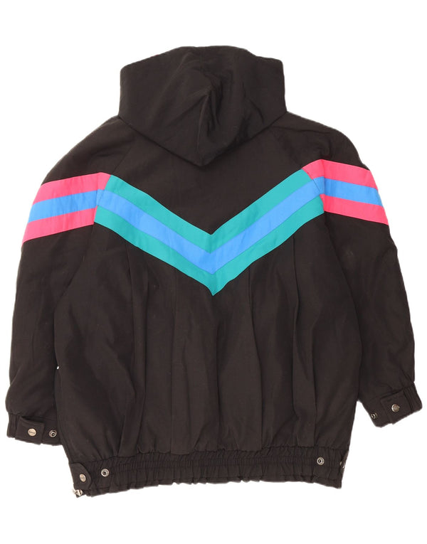 Rodeo γυναικείο μπουφάν με κουκούλα σκι UK 14 Large Black Colourblock
