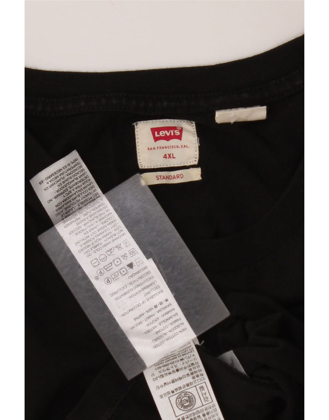 LEVI'S Ανδρικό T-Shirt Top 4XL Μαύρο βαμβακερό