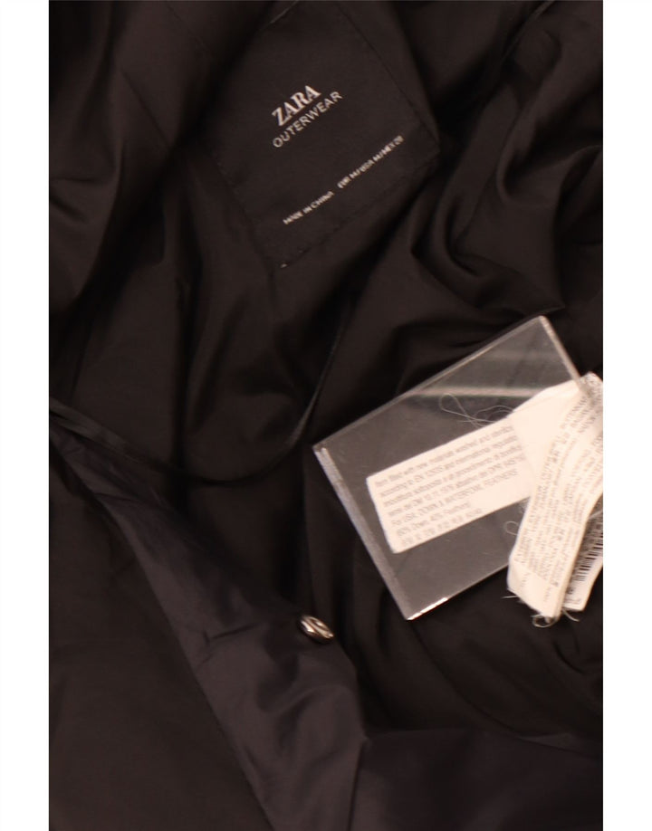 Zara Γυναικείο μπουφάν με κουκούλα UK 14 Medium Black Nylon