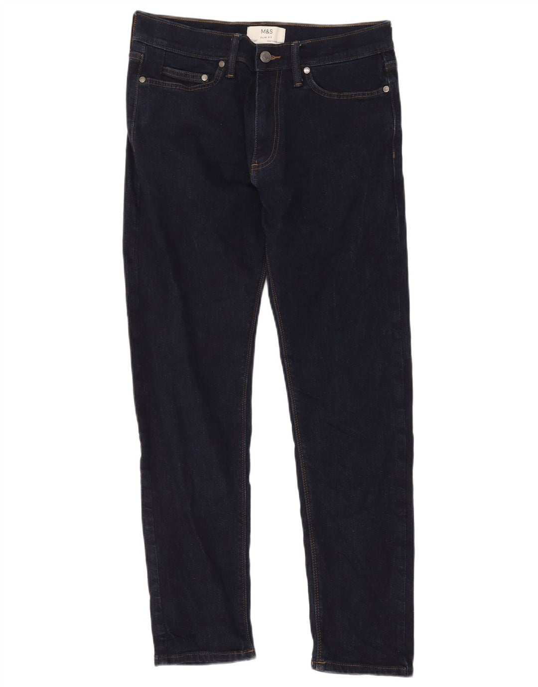 Marks & Spencer Ανδρικό Slim Jeans W30 L31 Navy Blue Cotton