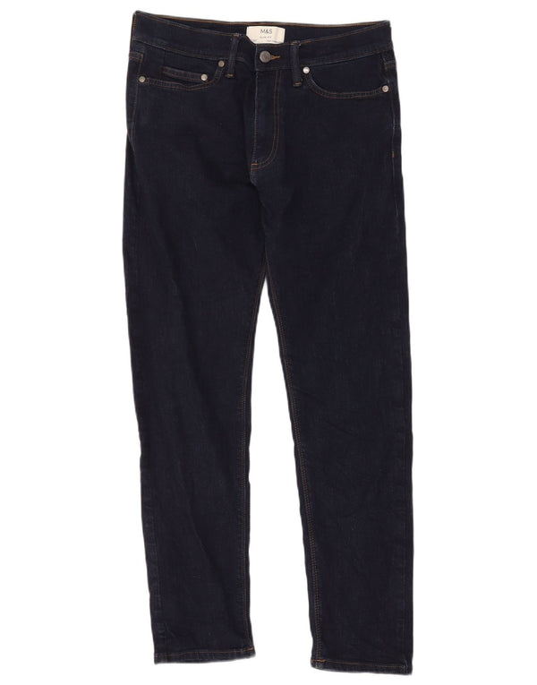 Marks & Spencer Ανδρικό Slim Jeans W30 L31 Navy Blue Cotton
