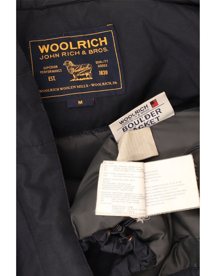 Woolrich Γυναικείο μπουφάν με κουκούλα UK 14 Medium Navy Blue Cotton